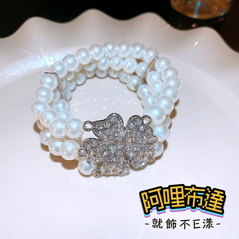 【阿哩布達】👉【項鍊】台灣現貨 快速出貨SL86 精緻水鑽愛心花朵珍珠系列 多層次項鍊 手鍊 耳環 新娘飾品 新娘秘書-細節圖8