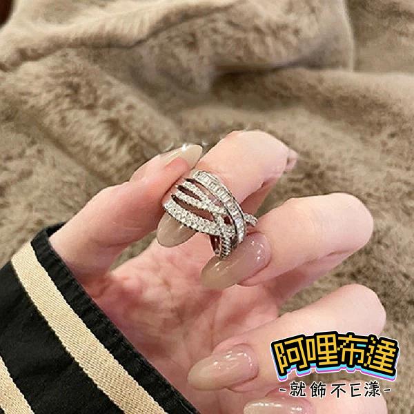 【阿哩布達】👉【戒指】台灣現貨 快速出貨JZ01 時尚精緻 璀璨水鑽鋯石交錯寛版戒指 開口戒 新娘秘書 新娘飾品 約會-細節圖6