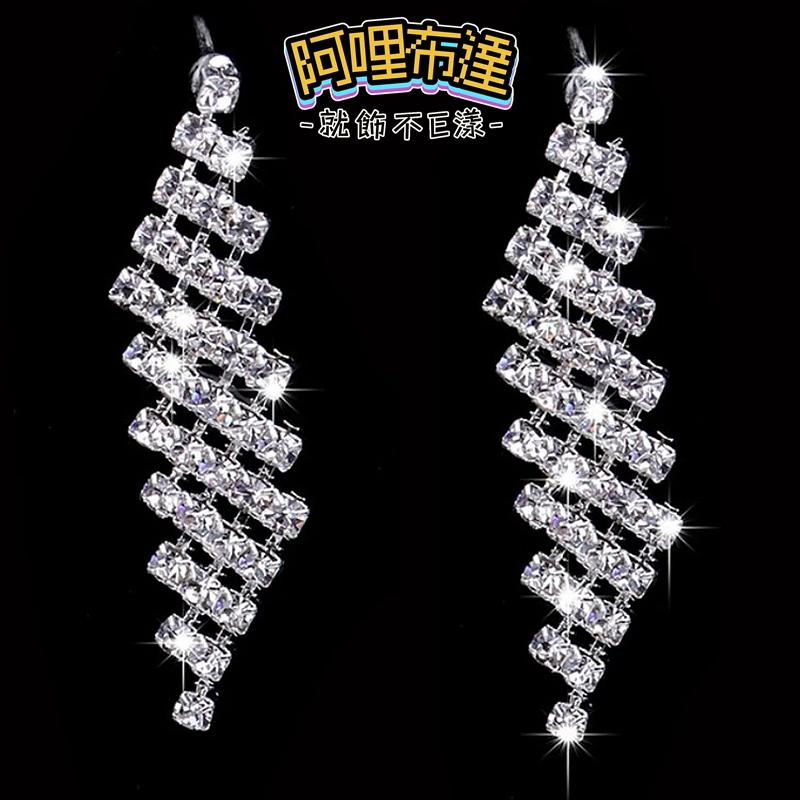 【阿哩布達】👉【套鍊組】台灣現貨 快速出貨TL44 美麗新娘 璀璨華麗水鑽項鍊耳針套組 耳夾套組 二件組 新娘項鍊-細節圖5