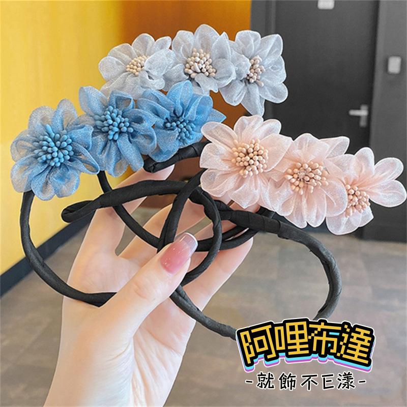 【阿哩布達】👉【髮飾】台灣現貨 快速出貨PFC8 精緻時尚 氣質絲絨花朵盤髮器 丸子頭 6色可選 新娘飾品 新娘秘書-細節圖2