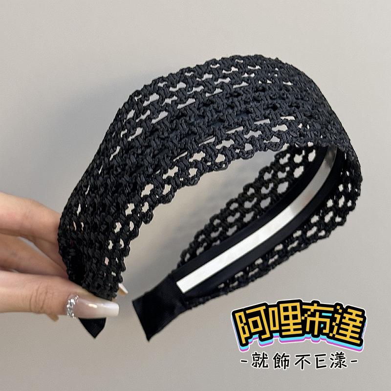 【阿哩布達】👉【髮飾】台灣現貨 快速出貨K23 波希米亞風 森林系棉麻鏤空編織寬版髮箍 四色可選 婚攝 外拍 新娘飾品-細節圖6
