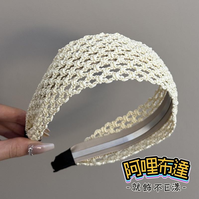 【阿哩布達】👉【髮飾】台灣現貨 快速出貨K23 波希米亞風 森林系棉麻鏤空編織寬版髮箍 四色可選 婚攝 外拍 新娘飾品-細節圖8