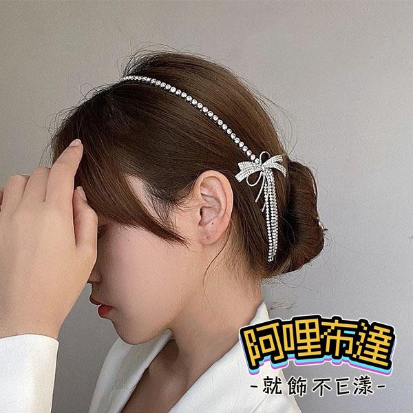 【阿哩布達】👉【髮飾】台灣現貨 快速出貨K5 時尚精緻 高雅立體蝴蝶結水鑽流蘇髮箍 婚攝 外拍 新娘飾品 新娘秘書-細節圖3