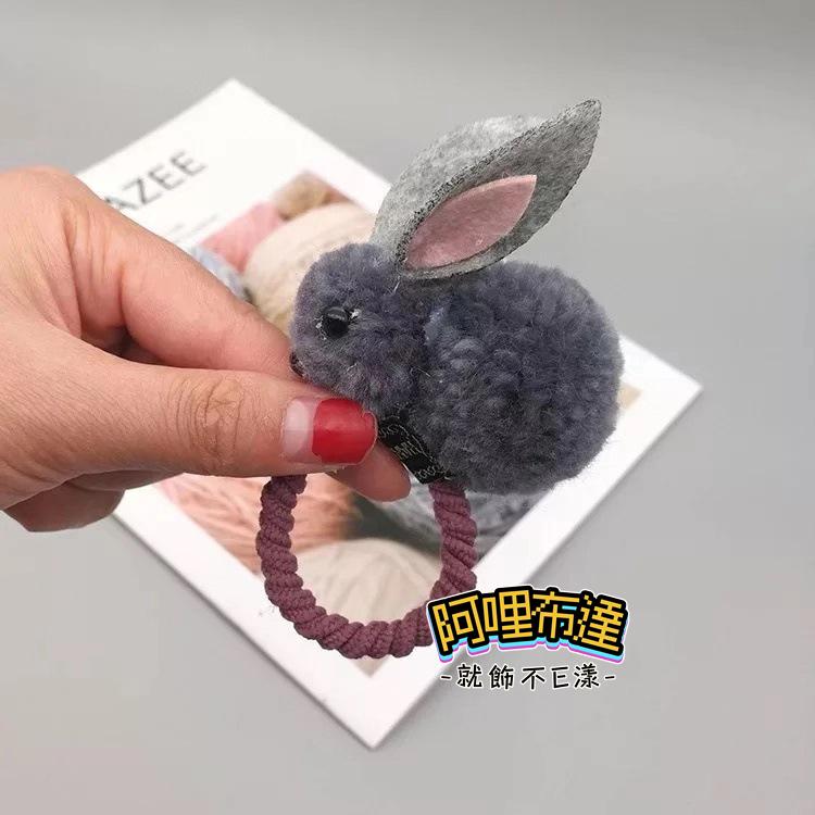 【阿哩布達】👉【髮飾】台灣現貨 快速出貨BB15 繽紛鮮豔 彩色可愛兔兔髮圈 彈力髮束 五色可選 兒童髮飾-細節圖4