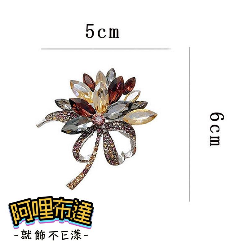 【阿哩布達】👉【胸針】台灣現貨 快速出貨BR23 幸福時刻 彩色水晶新娘捧花別針 胸針 徽章 GD 新娘飾品 新娘秘書-細節圖3