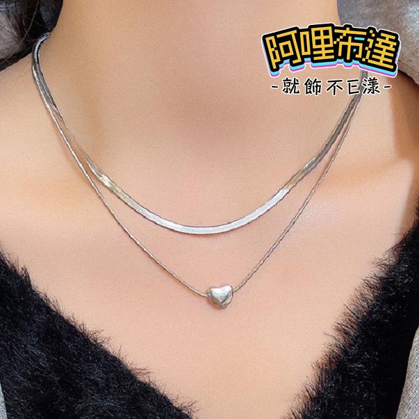 【阿哩布達】👉【項鍊】台灣現貨 快速出貨SL131 精緻時尚 雙層心型吊墜項鍊 多層次項鍊 鎖骨鍊 頸鍊 短項鍊 新秘-細節圖4