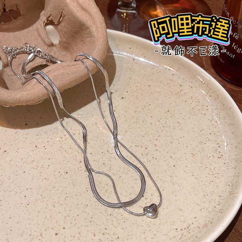 【阿哩布達】👉【項鍊】台灣現貨 快速出貨SL131 精緻時尚 雙層心型吊墜項鍊 多層次項鍊 鎖骨鍊 頸鍊 短項鍊 新秘-細節圖6
