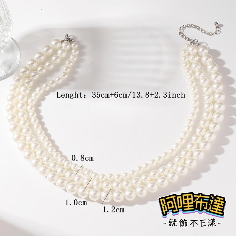 【阿哩布達】👉【項鍊】台灣現貨 快速出貨SL145 典雅時尚 精緻三層珍珠多層次項鍊 新娘飾品 新娘秘書 約會 出遊-細節圖4