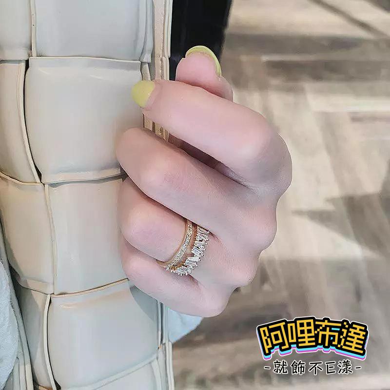 【阿哩布達】👉【戒指】台灣現貨 快速出貨JZ24 簡單時尚 鋯石寬版戒指 開口戒 新娘秘書 新娘飾品 約會 夜店-細節圖2