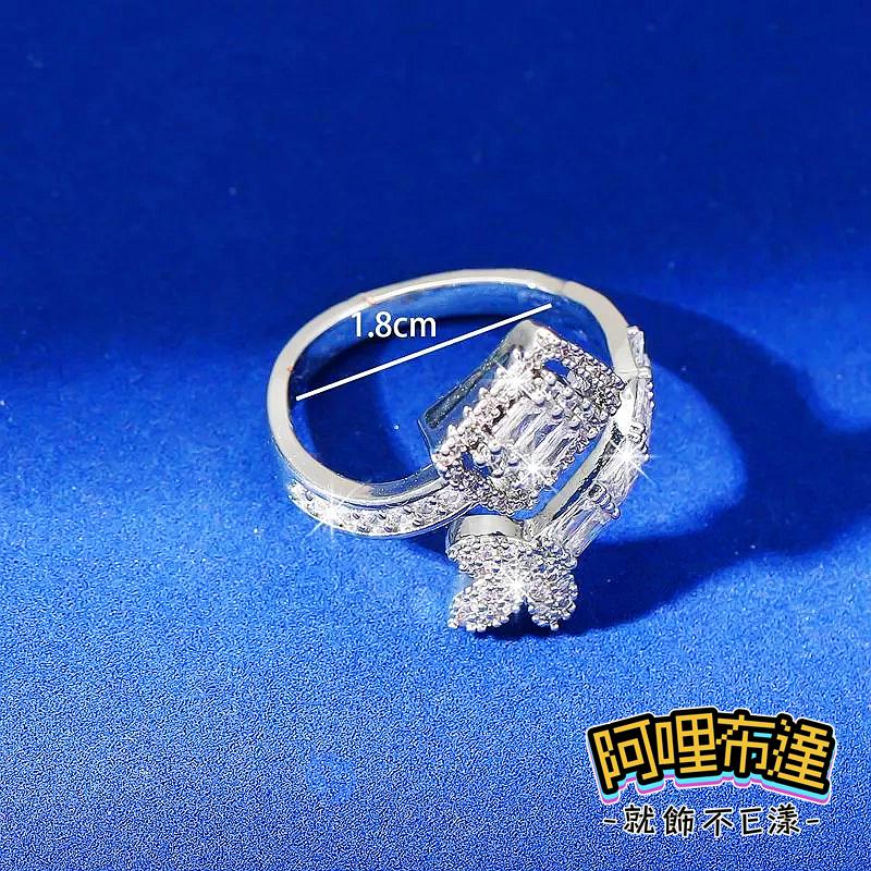 【阿哩布達】👉【戒指】台灣現貨 快速出貨JZ18 精緻華麗 璀璨鋯石花朵水鑽戒指 開口戒 夜店 新娘秘書 新娘飾品 約會-細節圖4