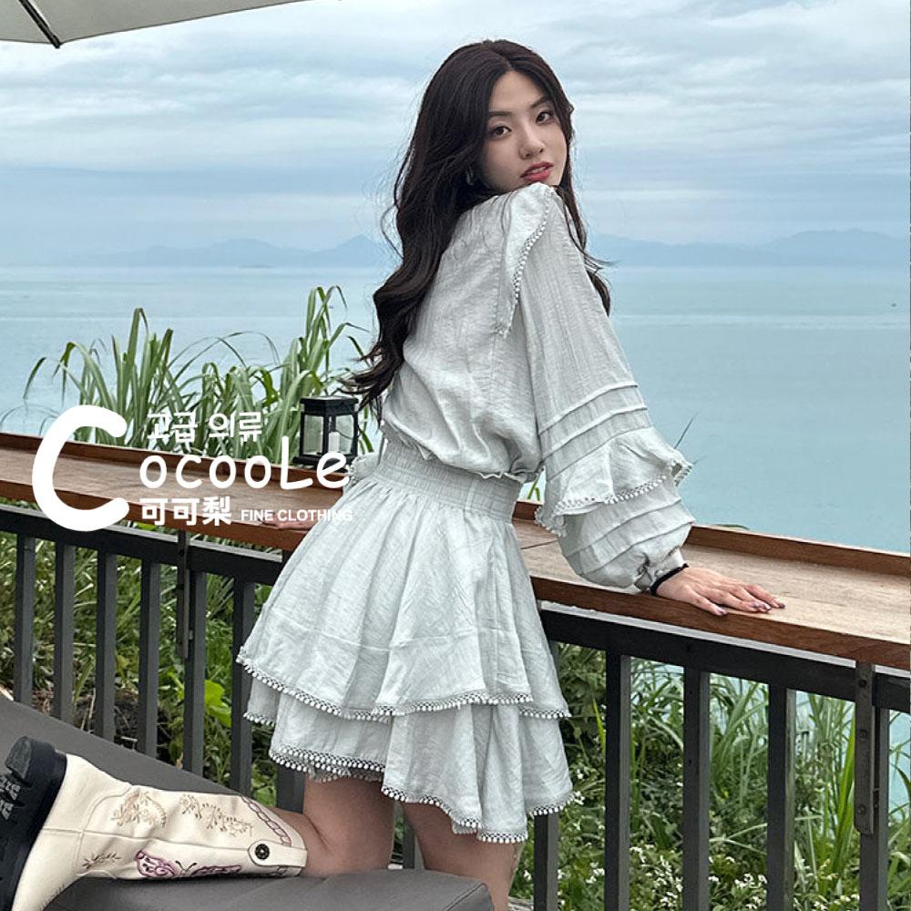 韓版🇰🇷慵懶氛圍春季新款森系小蒼蘭V領波西米亞兩件式洋裝(上衣+短裙) 春季洋裝 波西米亞洋裝 二件式洋裝 V領洋裝-細節圖8