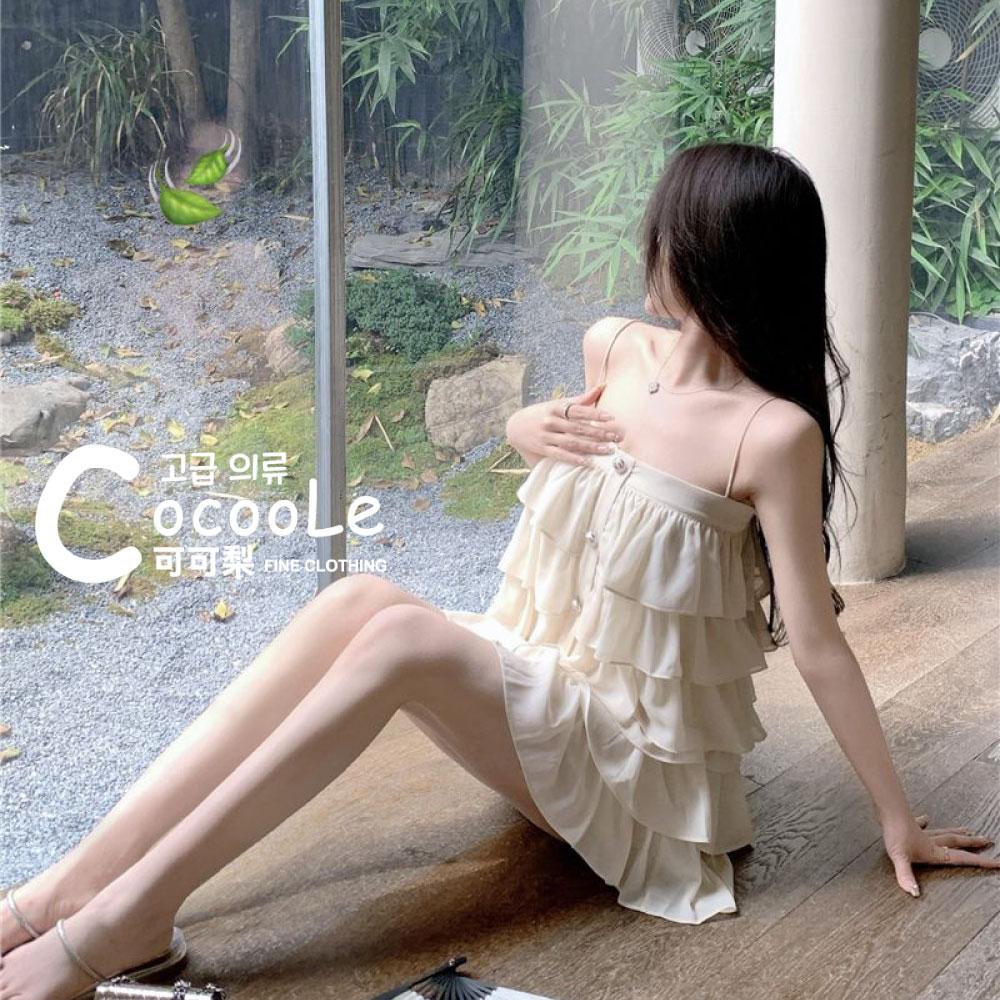 韓版🇰🇷浪漫氛圍甜美氣質雪紡蛋糕兩件式洋裝(上衣+短裙) 夏季洋裝 蛋糕洋裝 雪紡洋裝 兩件式洋裝 甜美洋裝 氣質洋裝-細節圖4