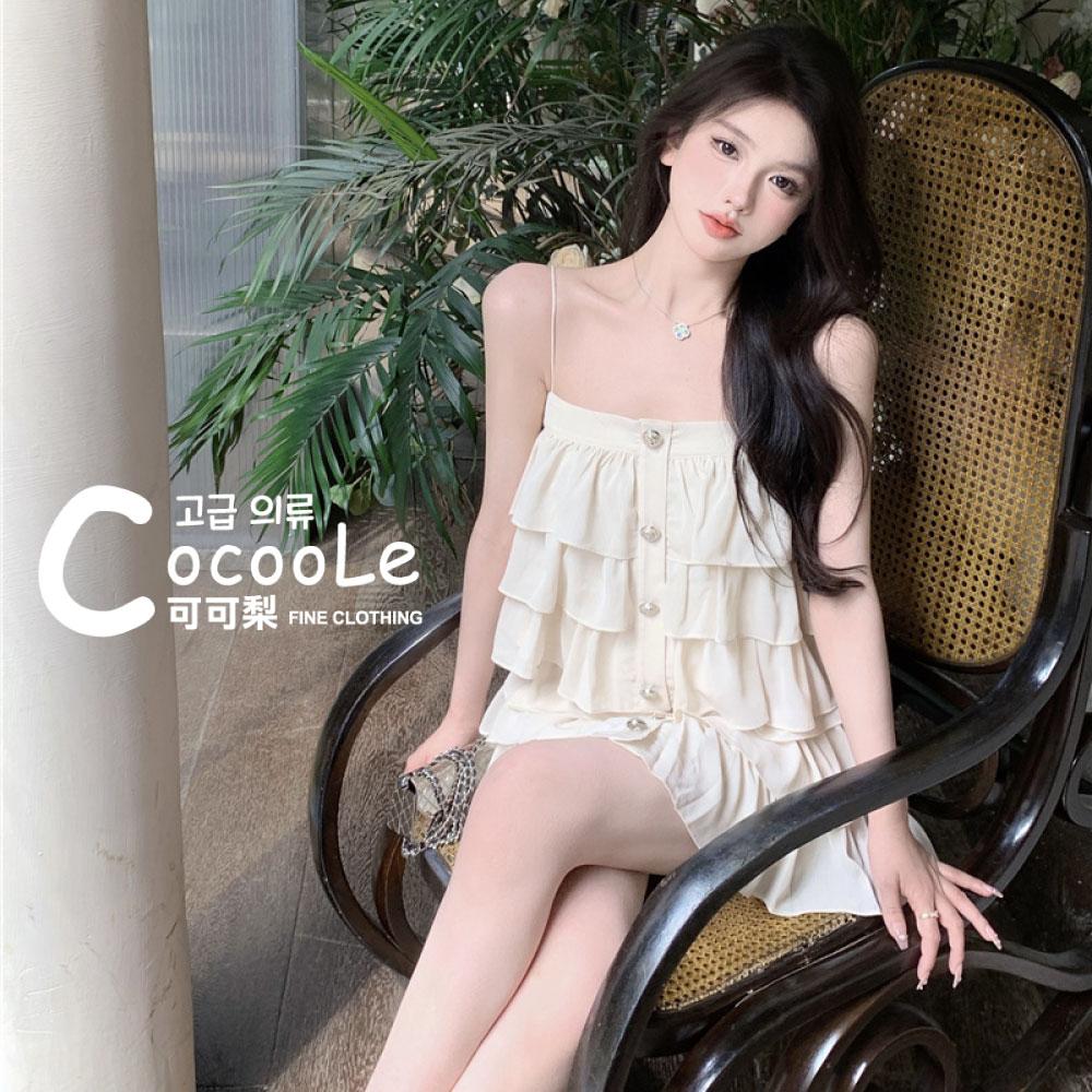 韓版🇰🇷浪漫氛圍甜美氣質雪紡蛋糕兩件式洋裝(上衣+短裙) 夏季洋裝 蛋糕洋裝 雪紡洋裝 兩件式洋裝 甜美洋裝 氣質洋裝-細節圖6