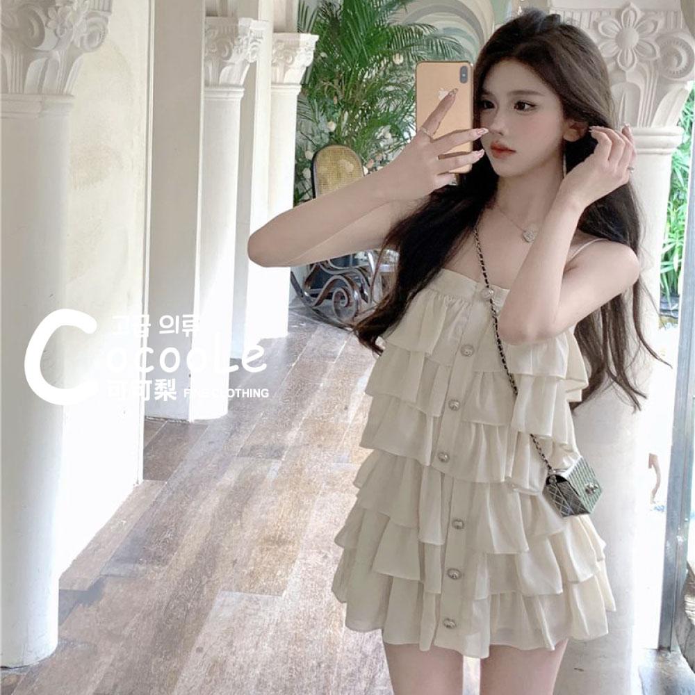 韓版🇰🇷浪漫氛圍甜美氣質雪紡蛋糕兩件式洋裝(上衣+短裙) 夏季洋裝 蛋糕洋裝 雪紡洋裝 兩件式洋裝 甜美洋裝 氣質洋裝-細節圖8