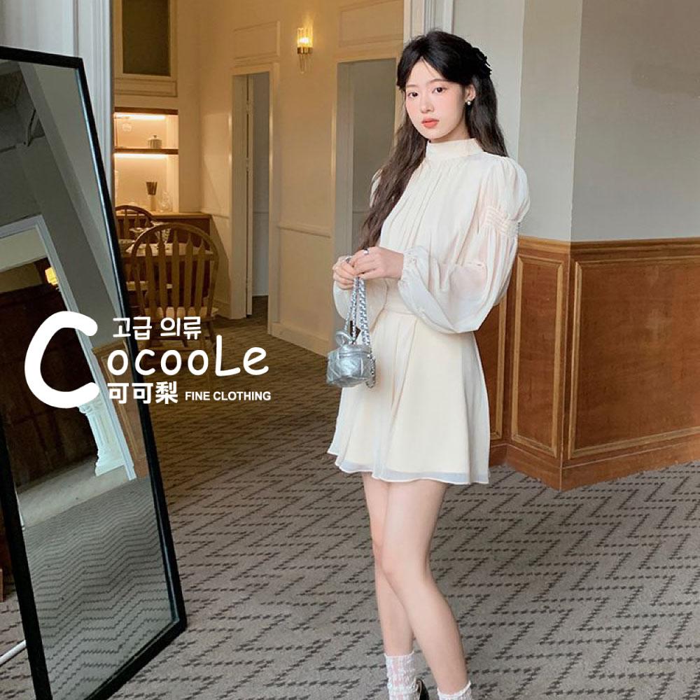 韓版🇰🇷浪漫氛圍春季新款法式甜美維多利亞宮廷風奶油色雪紡洋裝 春季洋裝 雪紡洋裝 宮廷風洋裝 法式洋裝 收腰洋裝-細節圖6