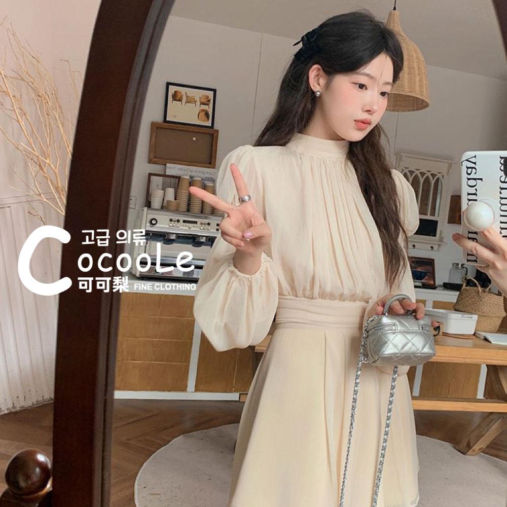 韓版🇰🇷浪漫氛圍春季新款法式甜美維多利亞宮廷風奶油色雪紡洋裝 春季洋裝 雪紡洋裝 宮廷風洋裝 法式洋裝 收腰洋裝-細節圖8