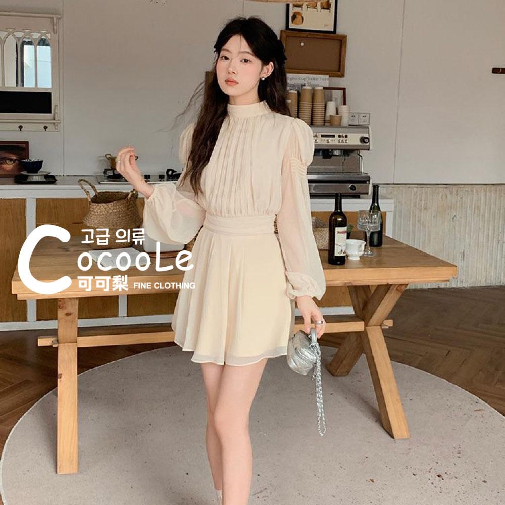 韓版🇰🇷浪漫氛圍春季新款法式甜美維多利亞宮廷風奶油色雪紡洋裝 春季洋裝 雪紡洋裝 宮廷風洋裝 法式洋裝 收腰洋裝-細節圖9