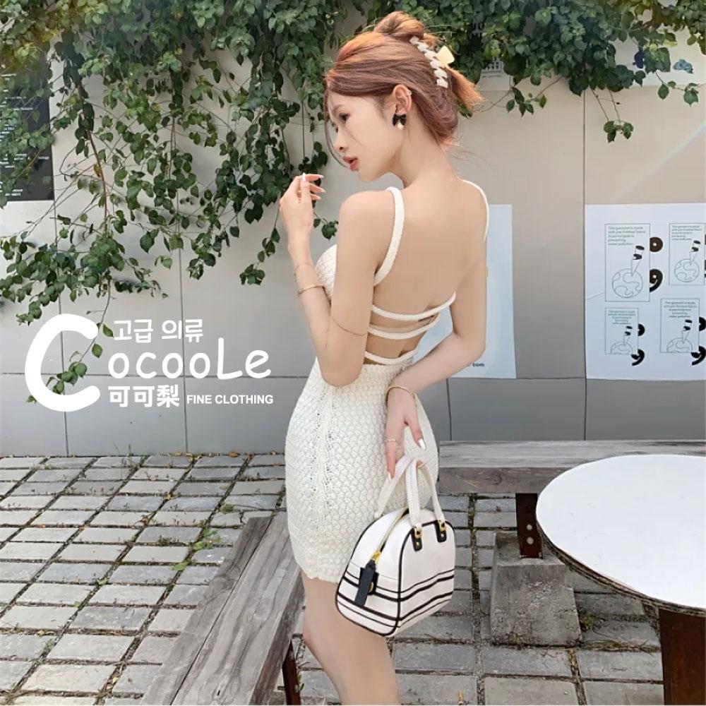 韓版🇰🇷慵懶氛圍甜辣系小姐姐渡假感大露背緊身針織洋裝 夏季洋裝 渡假洋裝 露背洋裝 沙灘洋裝 海島洋裝 美背洋裝-細節圖2