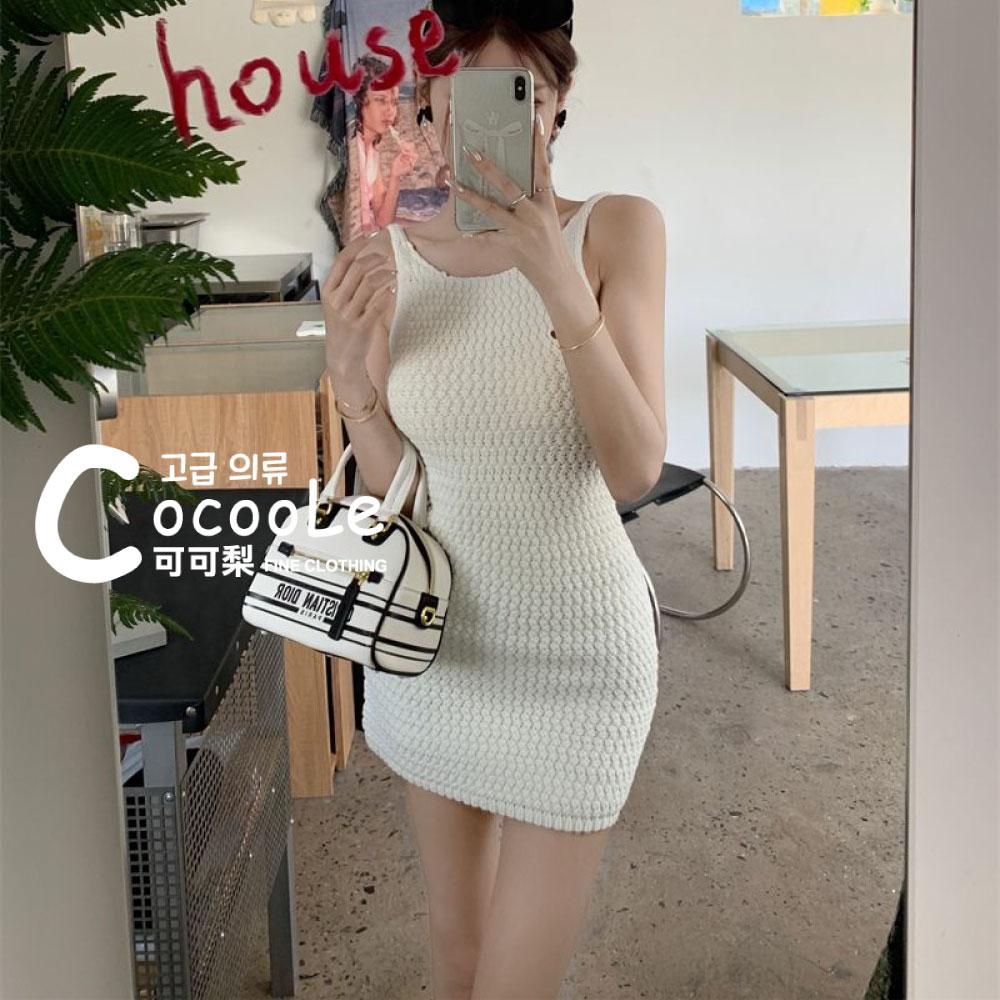 韓版🇰🇷慵懶氛圍甜辣系小姐姐渡假感大露背緊身針織洋裝 夏季洋裝 渡假洋裝 露背洋裝 沙灘洋裝 海島洋裝 美背洋裝-細節圖6