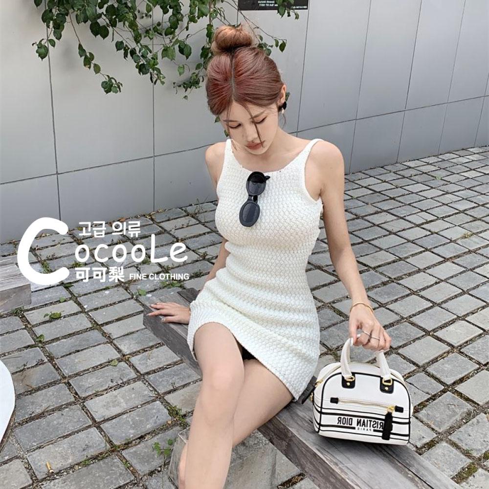 韓版🇰🇷慵懶氛圍甜辣系小姐姐渡假感大露背緊身針織洋裝 夏季洋裝 渡假洋裝 露背洋裝 沙灘洋裝 海島洋裝 美背洋裝-細節圖7