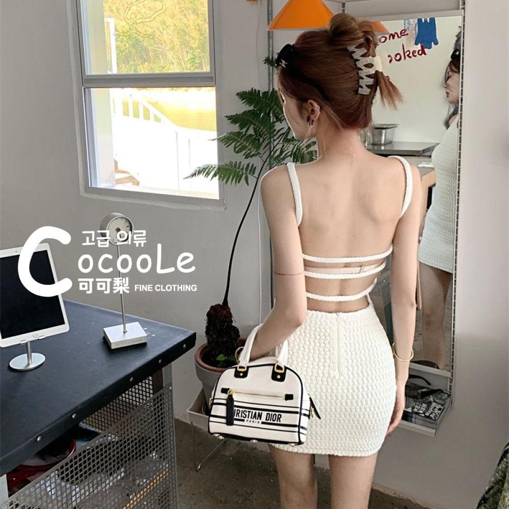 韓版🇰🇷慵懶氛圍甜辣系小姐姐渡假感大露背緊身針織洋裝 夏季洋裝 渡假洋裝 露背洋裝 沙灘洋裝 海島洋裝 美背洋裝-細節圖9