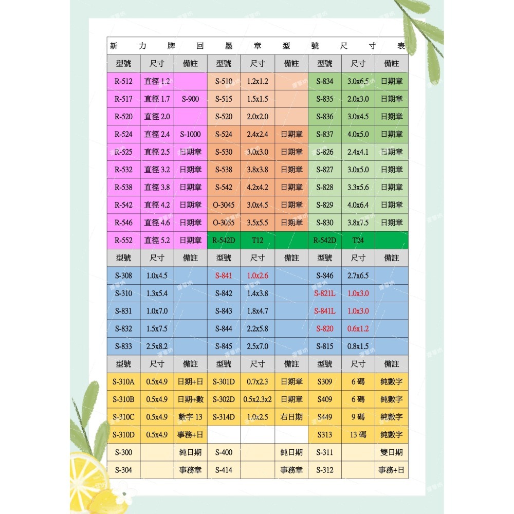 【運篆坊】 新力牌回墨章 翻轉章 日期章S310 S310A/B/C/D 回墨章 日期章 事務章-細節圖5