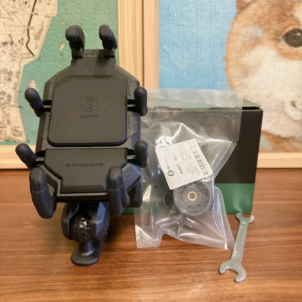 【桃園現貨】五匹甲殼減震手機架WUPP OsoPro 機車手機架 五匹手機架  無線充電板 小盔盔 手機架 外送-規格圖7