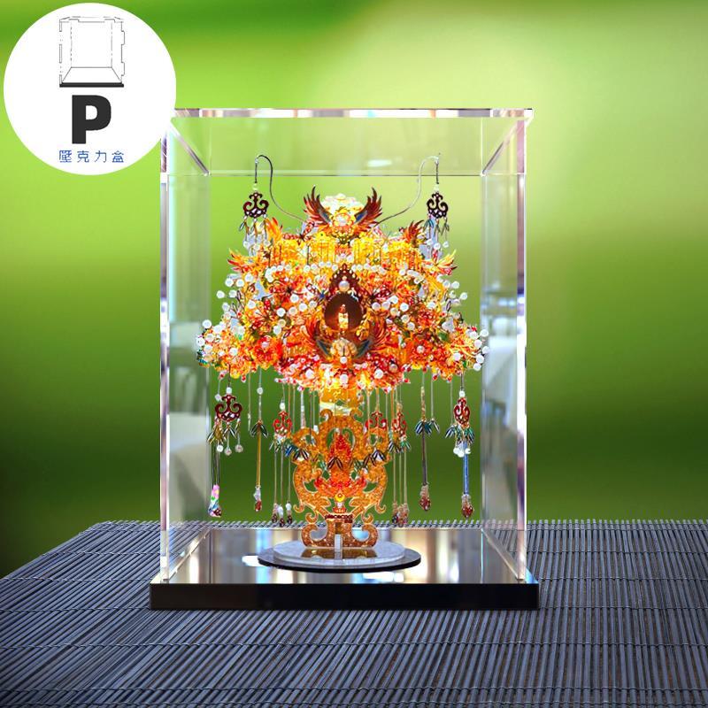 P BOX 亞克力展示盒適用拼酷金翅鳥冠金屬立體拼裝模型手辦防塵罩子透明-細節圖2