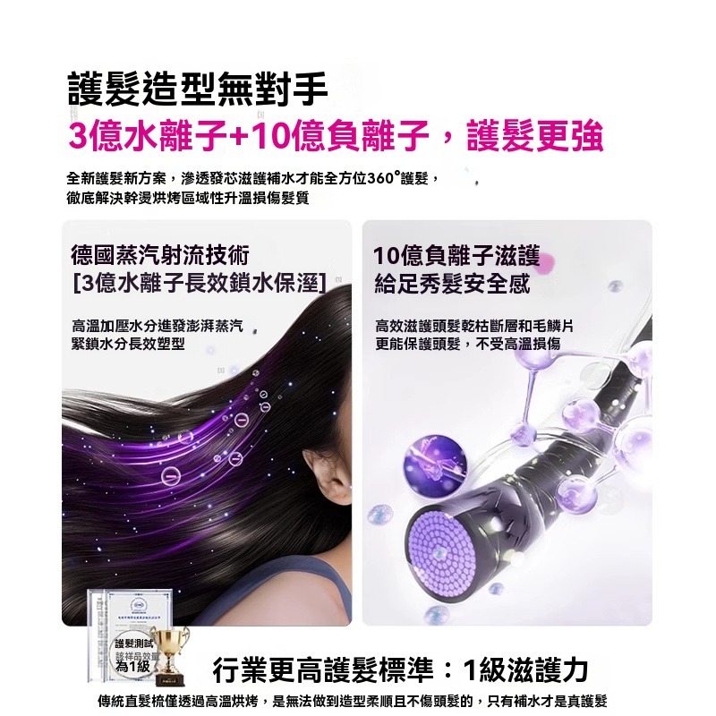 【台灣發】韓國負離子護發直發梳 液晶顯示直發梳 無線直發梳造型神器 無線直捲 便攜式直發捲發梳 不傷發電梳子 防燙捲發-細節圖3