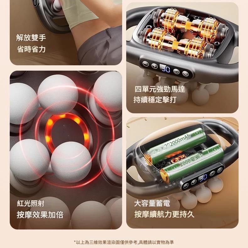 【台灣 超商出貨】2025最新款16頭筋膜槍 腿部按摩 8有app頭美腿機 多功能肩頸舒緩儀 變速筋膜槍 筋膜按摩儀-細節圖8