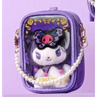 ANNA SUI X 三麗鷗珍珠包 曬娃包 kitty 酷洛米 大耳狗 獨角獸 絨毛玩偶 ANNA SUI飲料提袋-規格圖1