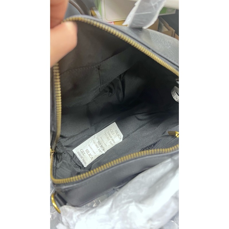 全新。Fossil Sydney黑 全皮革波士頓包-細節圖6