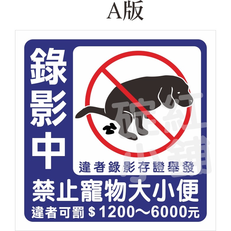 禁止寵物大小便-正方型-防水貼紙-規格圖1