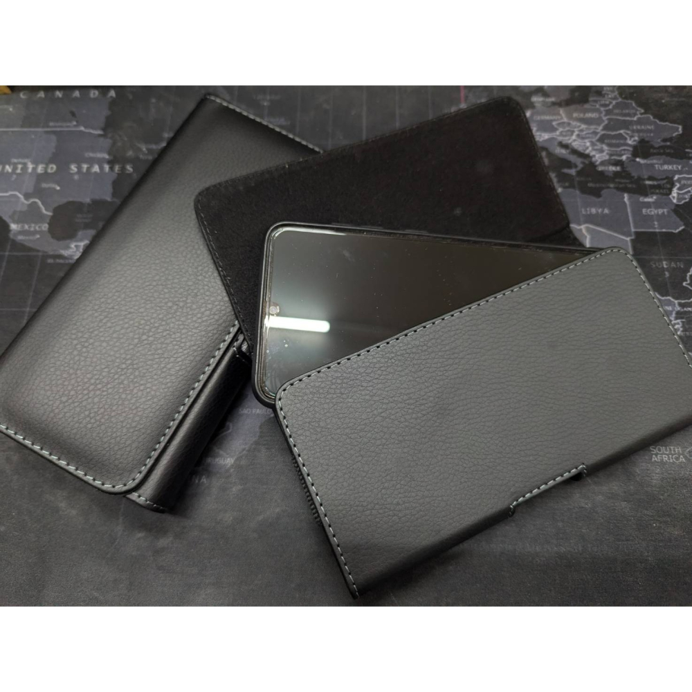 皮革紋橫式腰套 皮帶掛腰手機套 台灣現貨-細節圖2