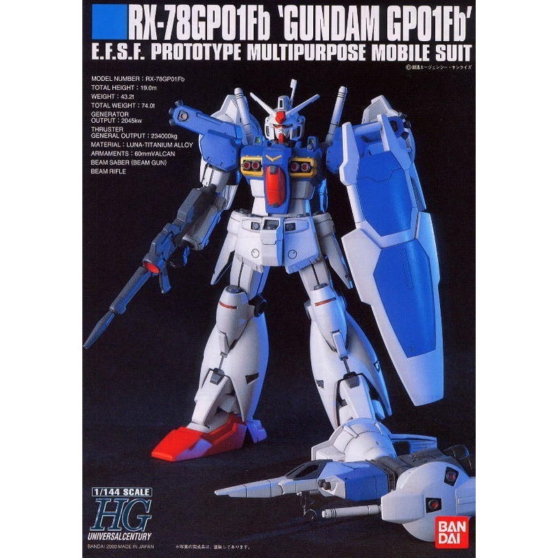 [BANDAI正品] HGUC 018 1/144 HG RX-78GP01-Fb 全方位推進型鋼彈試作1號機-細節圖2