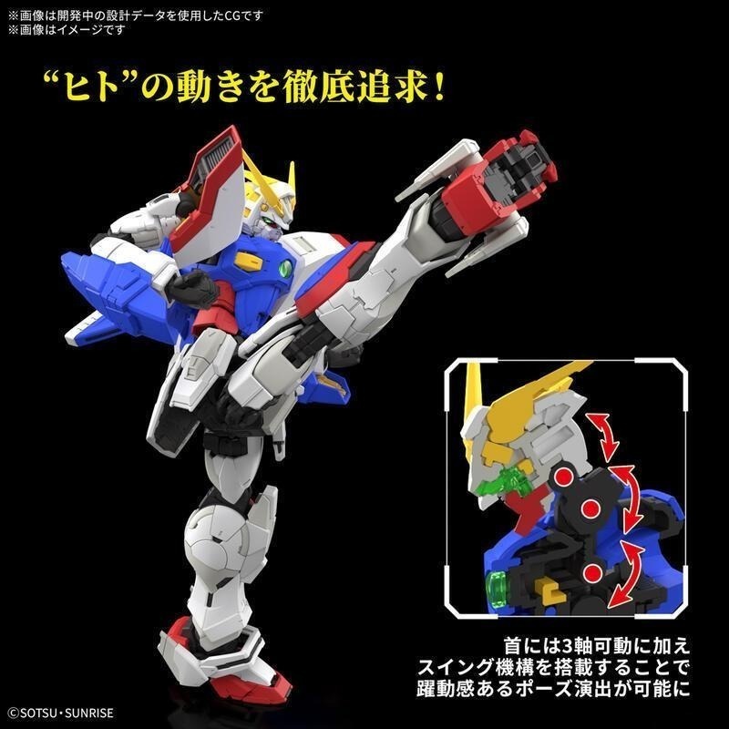 [BANDAI正品]1/144 RG 42 閃光鋼彈 機動武鬥傳G鋼彈 組裝模型-細節圖6