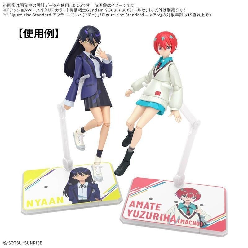 [BANDAI正品]HG 1/144 可動展示架7 [透明配色] 機動戰士鋼彈 GQuuuuuuX貼紙套組-細節圖3