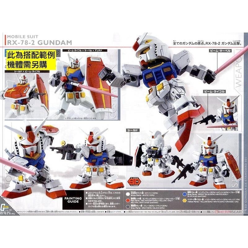 [BANDAI正品] SDEX 001 SD EX-STANDARD RX-78-2鋼彈-細節圖8