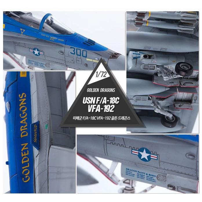 ACADEMY 愛德美 1/72 USN F/A-18C 大黃蜂式戰鬥攻擊 VFA-192 Golden Dragons-細節圖8