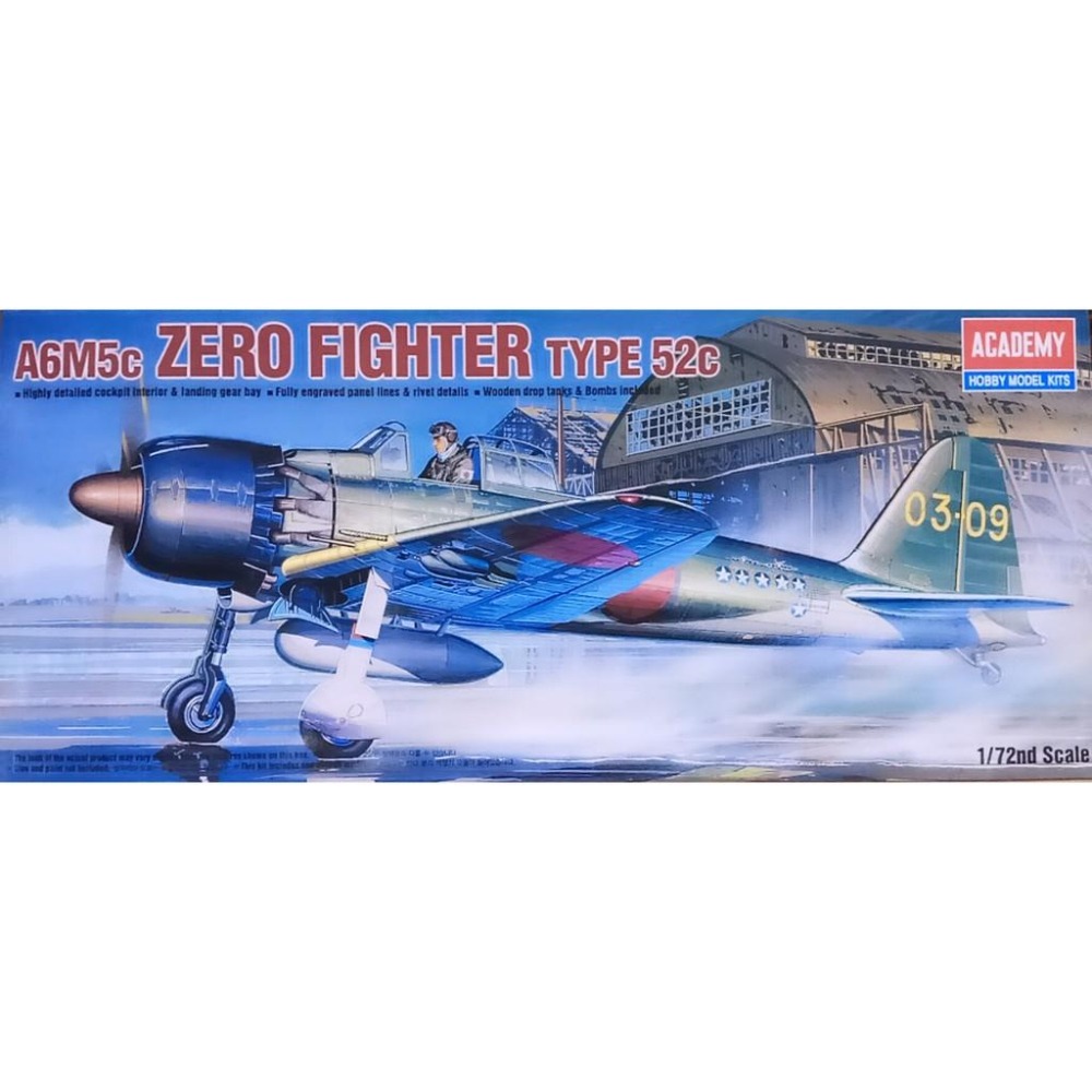 ACADEMY 愛德美 1/72 ZERO FIGHTER TYPE 52C / A6M5C 零戰 零式戰鬥機-細節圖3