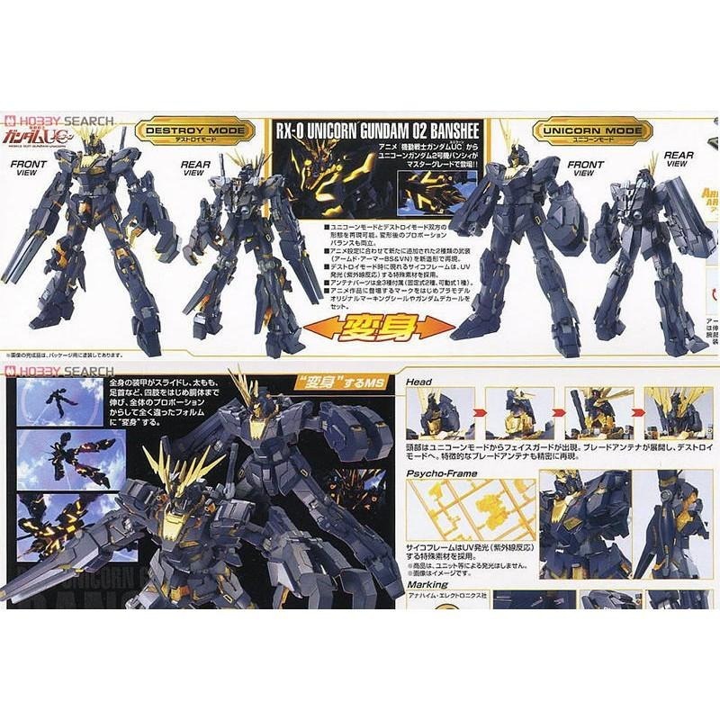 [BANDAI正品] MG 1/100 獨角獸2號機 報喪女妖 RX-0 UNICORN GUNDAM 02-細節圖6