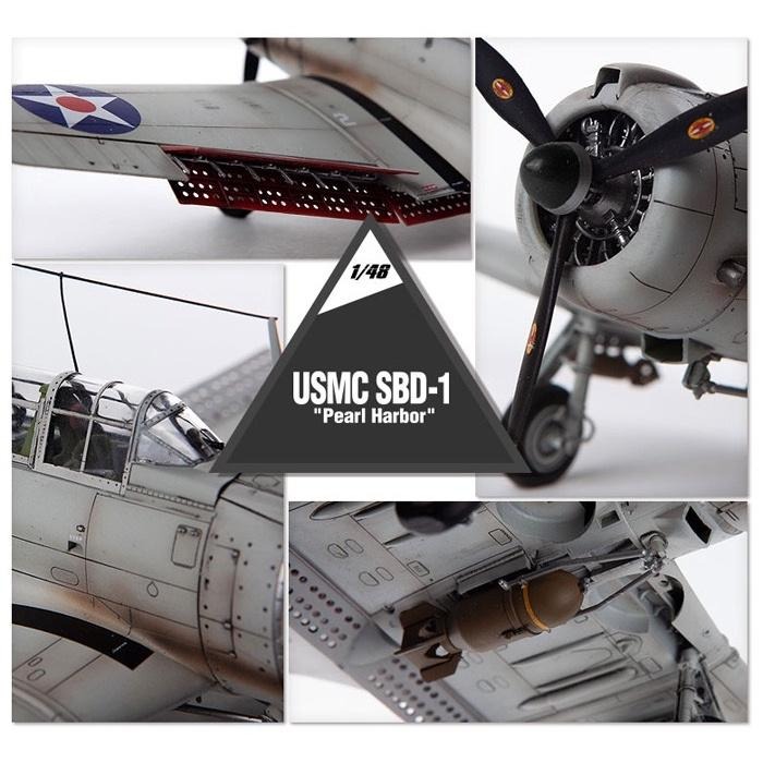 ACADEMY 愛德美 1/48 美軍 USMC SBD-1 無畏式俯衝轟炸機 ＂Pearl Harbor＂ 珍珠港版-細節圖5