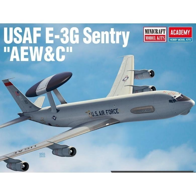 *特價*ACADEMY 愛德美 1/144 USAF E-3G 空中預警機 Sentry ＂AEW&C“ 哨兵式預警機-細節圖2