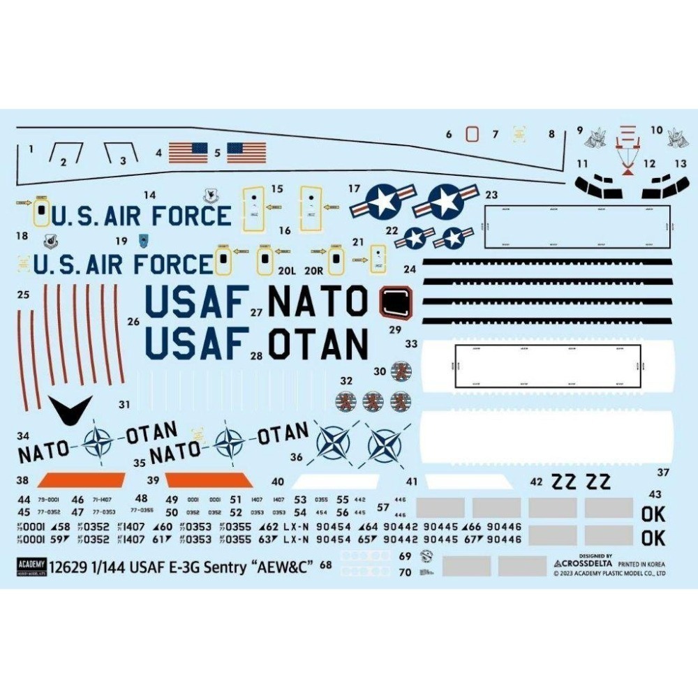 *特價*ACADEMY 愛德美 1/144 USAF E-3G 空中預警機 Sentry ＂AEW&C“ 哨兵式預警機-細節圖4