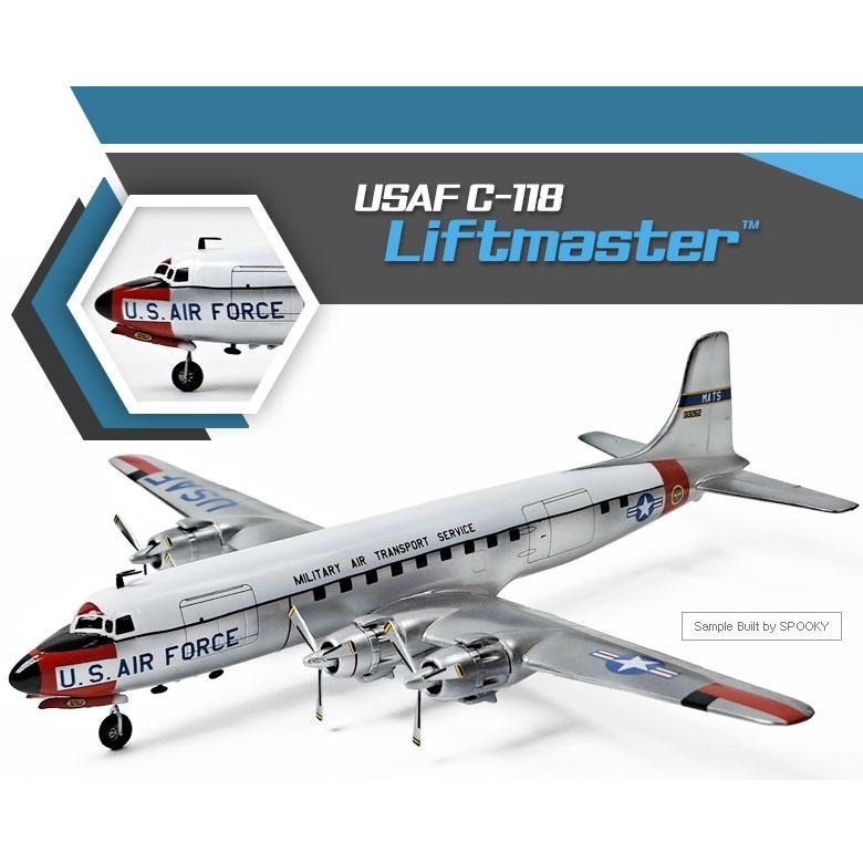 ACADEMY 愛德美 1/144 USAF C-118 舉重霸王 Liftmaster 商用客機／運輸機-細節圖2