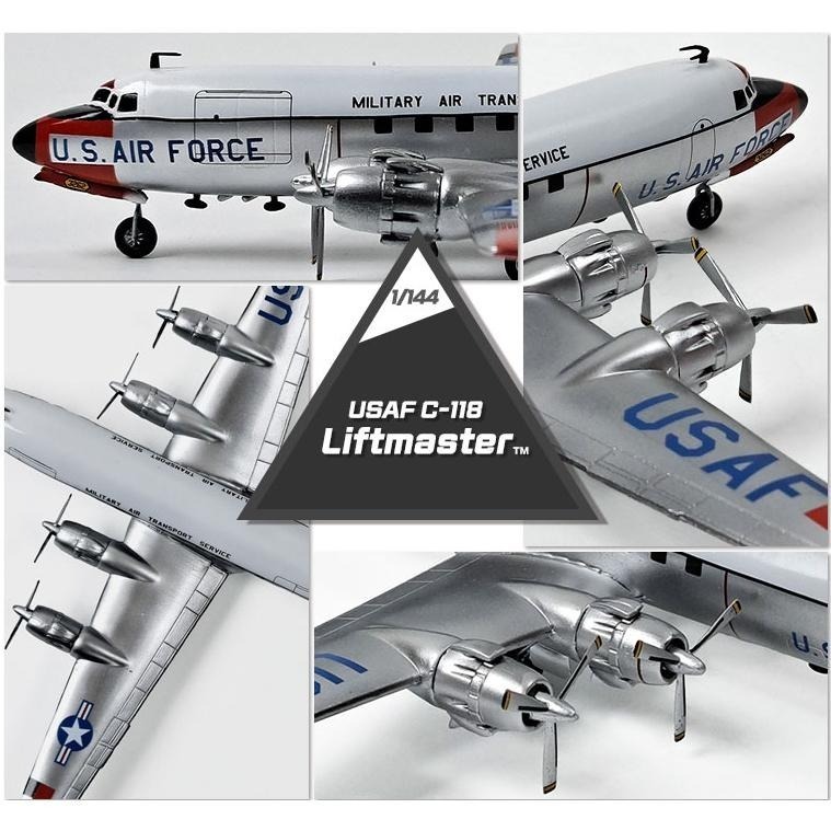 ACADEMY 愛德美 1/144 USAF C-118 舉重霸王 Liftmaster 商用客機／運輸機-細節圖7