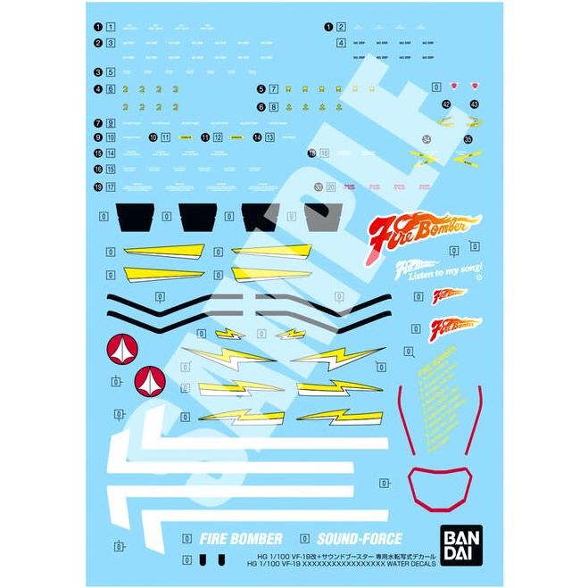 *特價*[BANDAI正品]超時空要塞 HG 1/100 VF-19改 火焰可變戰機 音響推進器裝備+水貼-細節圖6