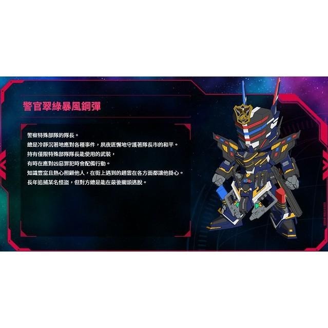 [BANDAI正品]SD鋼彈世界 群英集 03 警官翠綠暴風鋼彈 SDW HEROES-細節圖9