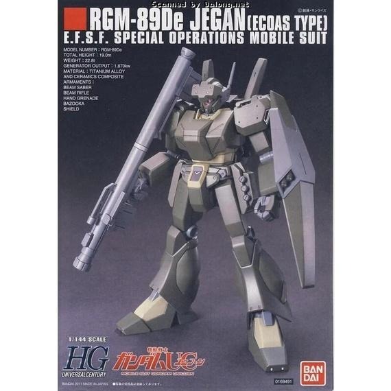 [BANDAI正品] HGUC 123 RGM-89De 傑鋼 JEGAN ECOAS TYPE ECOAS規格-細節圖9