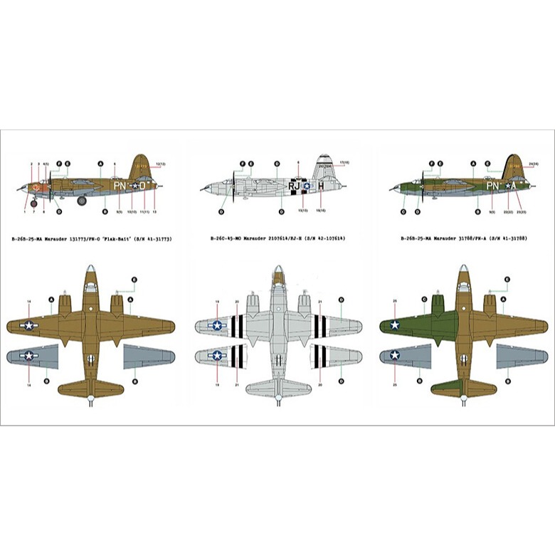 ACADEMY 愛德美 1/144 美國空軍 USAAF B-26B 掠奪者中型轟炸機 Marauder-細節圖5